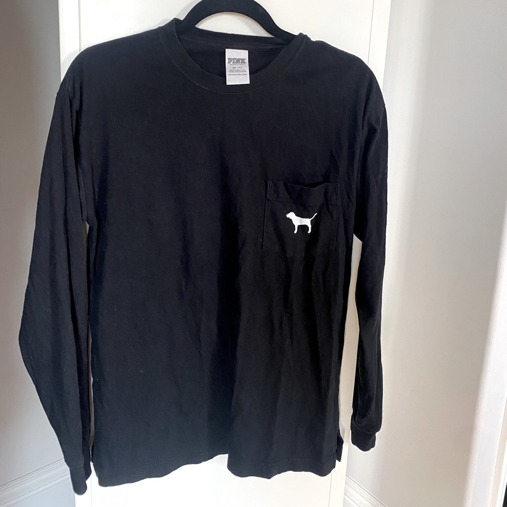 Pink Victoria Secret Long Sleeve Campus Tee